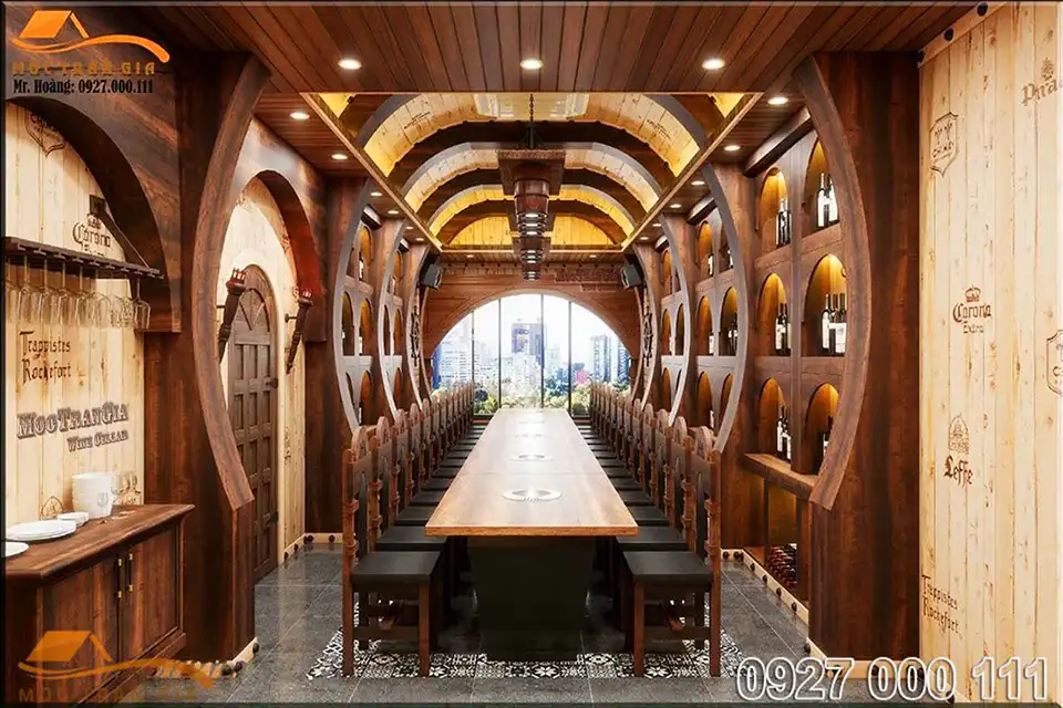 Hình ảnh thiết kế hầm rượu nhà hàng Kicochi view 2