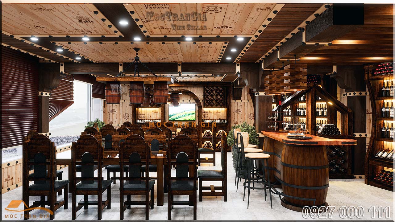 Thiết kế hầm rượu view mở cho nhà hàng Hương Biển khách sạn Sea Shell