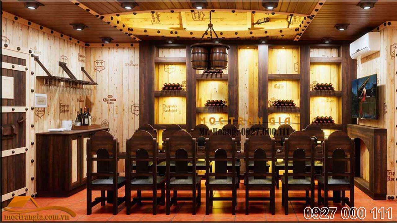 Thiết kế hầm rượu Luxury Light Star Restaurant