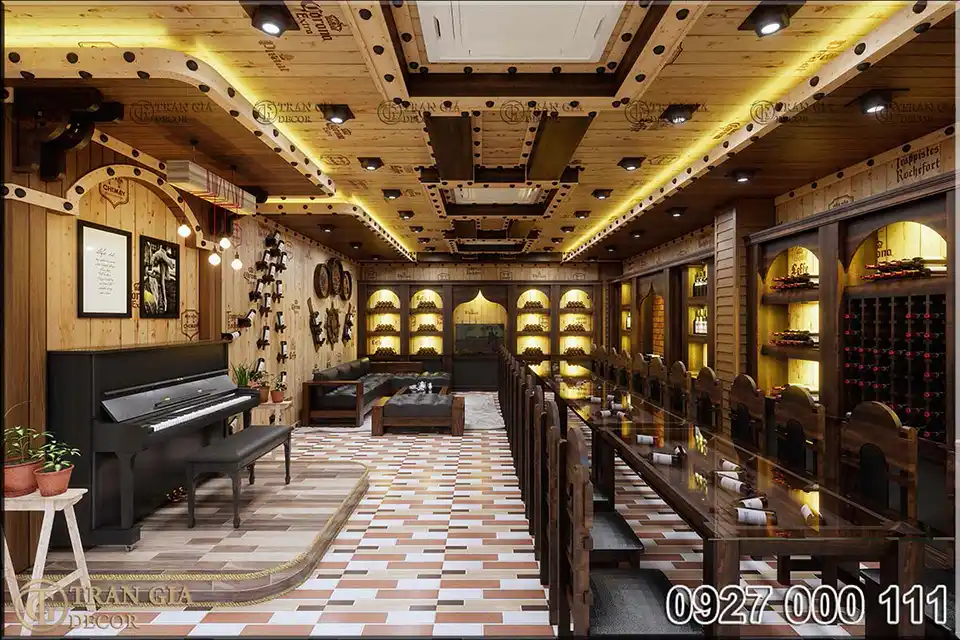 Thiết kế hầm rượu nhà hàng ẩm thực 3C phòng VIP 4