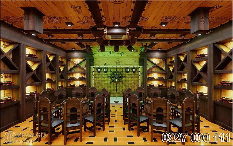 Thiết kế hầm rượu nhà hàng Đôi Dép view 1