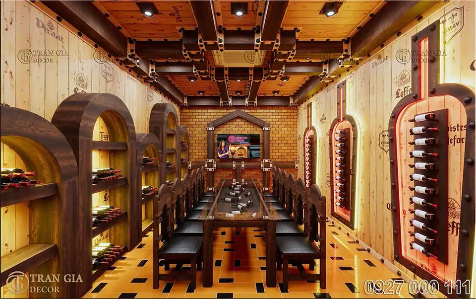 Thiết kế hầm rượu nhà hàng Đôi Dép view 5