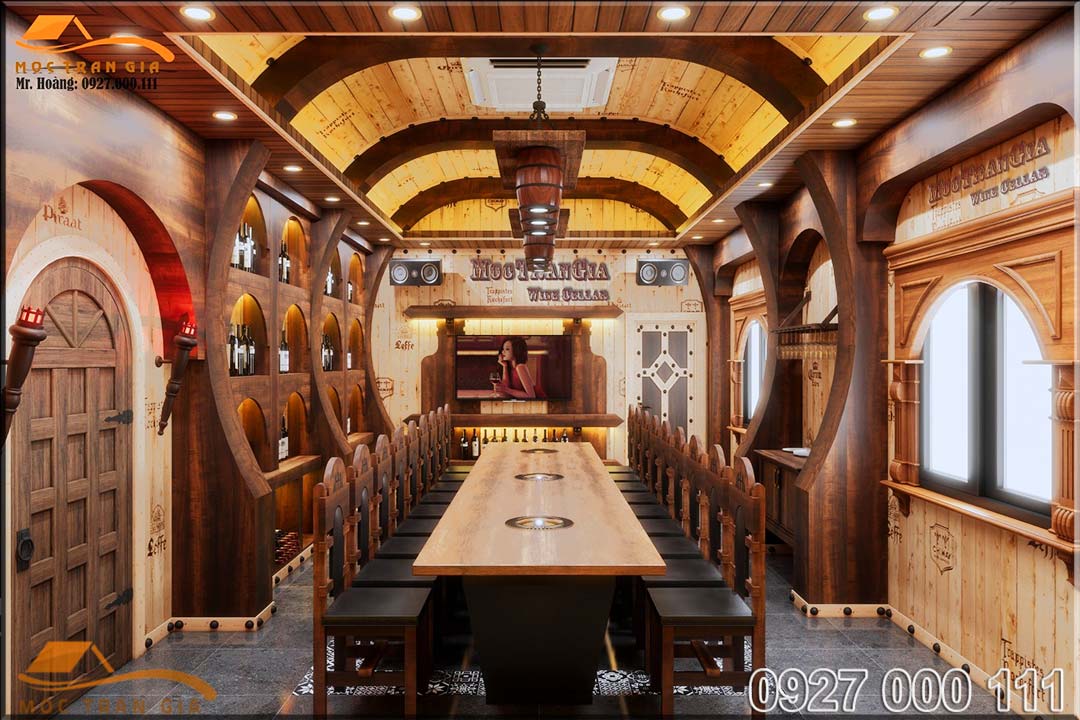 Thiết kế hầm rượu nhà hàng Kicochi House