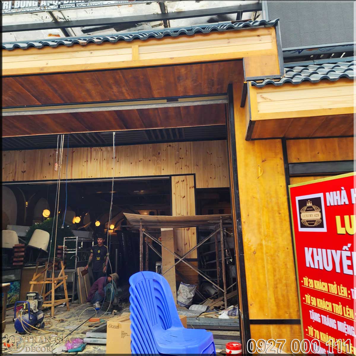 Quá trình thi công Nhà hàng hầm rượu 429 view 4