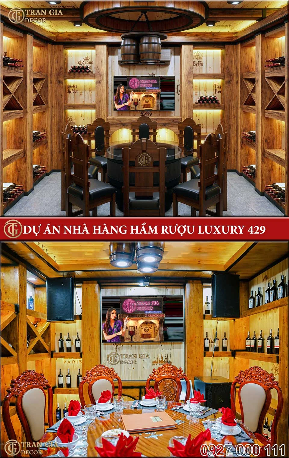Thiết kế và thi công hầm rượu nhà hàng Luxury 429 ở TpHCM