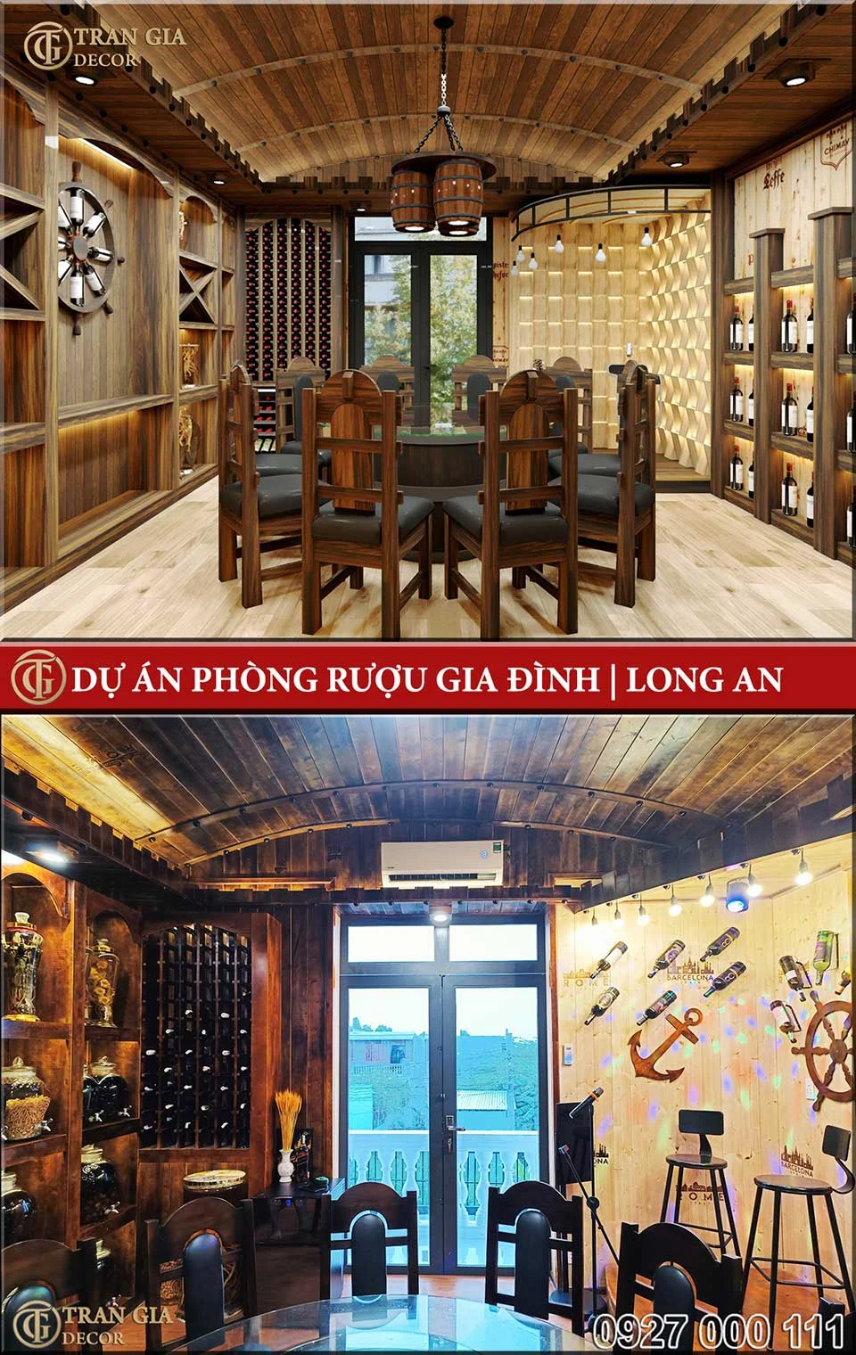 Thiết kế và thi công phòng rượu gia đình ở Long An