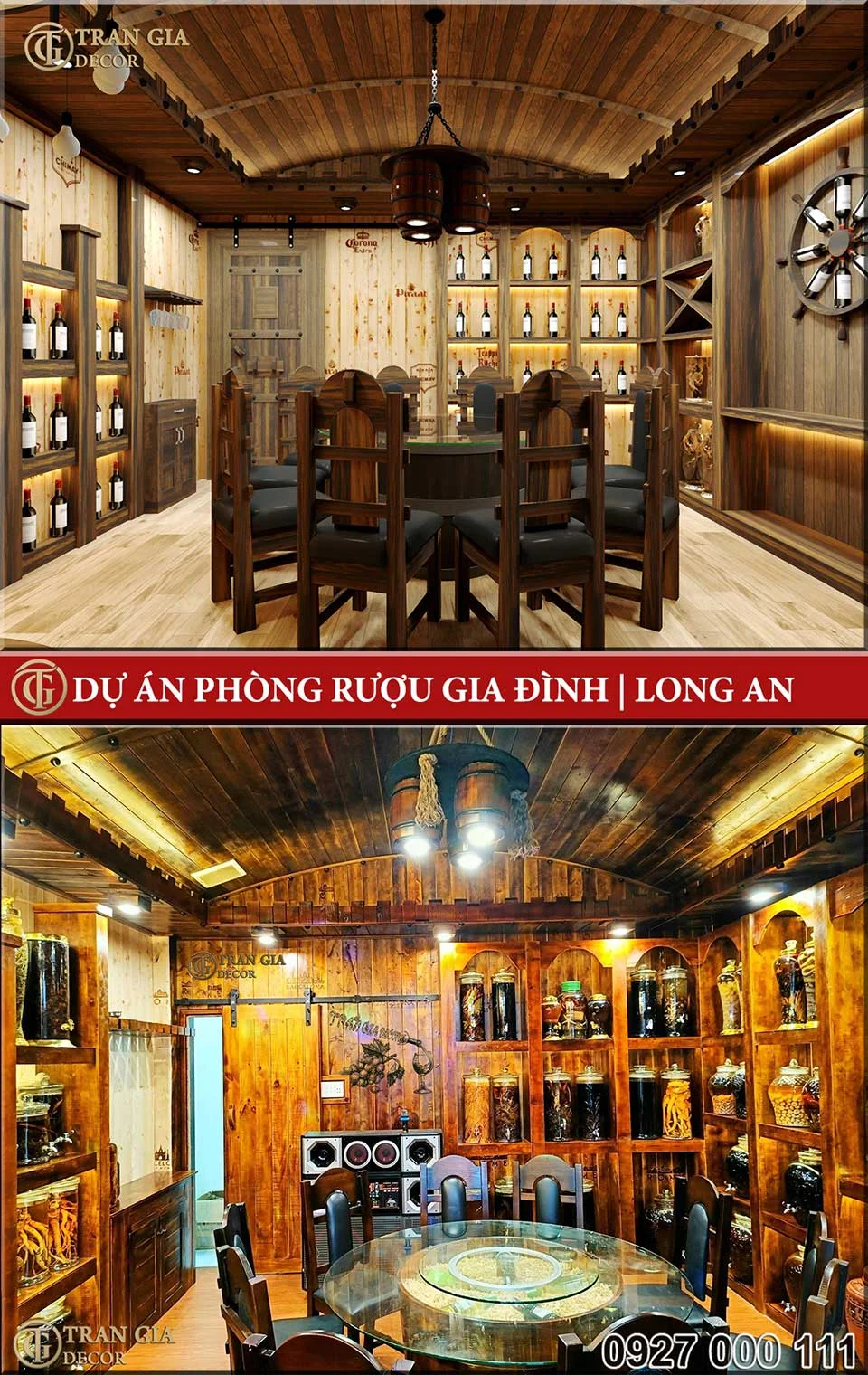 Thiết kế và thi công phòng rượu gia đình ở Long An