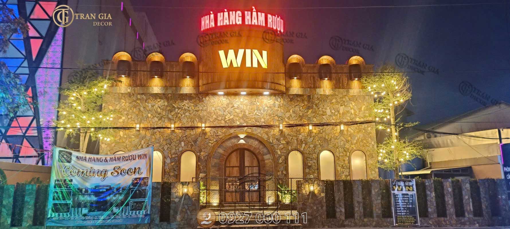 Thi công phòng vip hầm rượu nhà hàng Win