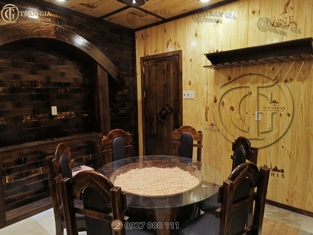 Thiết kế thi công phòng vip hầm rượu tại An Giang 8 Phòng vip hầm rượu tại An Giang 07