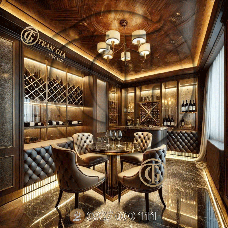Thiết kế phòng vip hầm rượu tân cổ điển 3 Phòng vip hầm rượu tân cổ điển 02