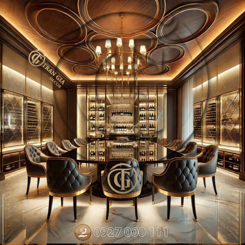 Thiết kế phòng vip hầm rượu tân cổ điển 4 Phòng vip hầm rượu tân cổ điển 03
