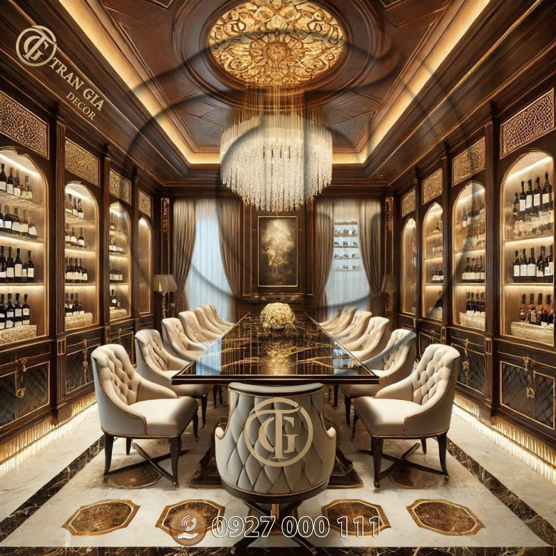 Thiết kế phòng vip hầm rượu tân cổ điển 5 Phòng vip hầm rượu tân cổ điển 04
