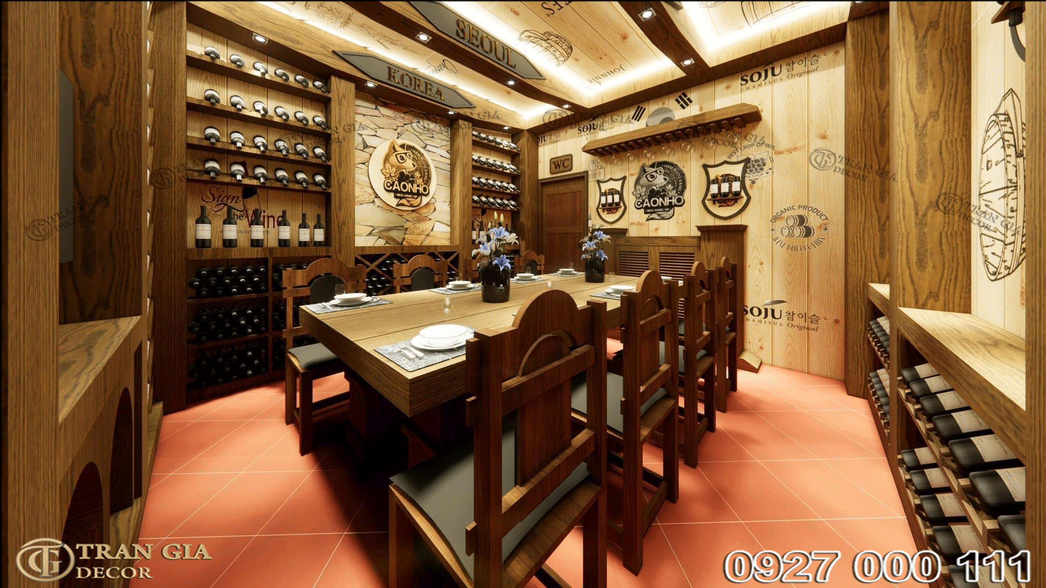 Thi công hầm rượu giá rẻ tại Tp.HCM 7 Phòng vip hầm rượu giá rẻ tại T.HCM 06