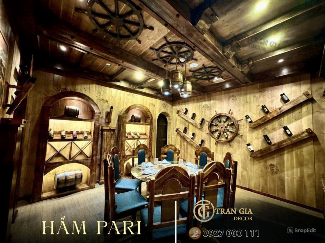 Thiết kế phòng vip hầm rượu sang trọng tại Hà Nội 2