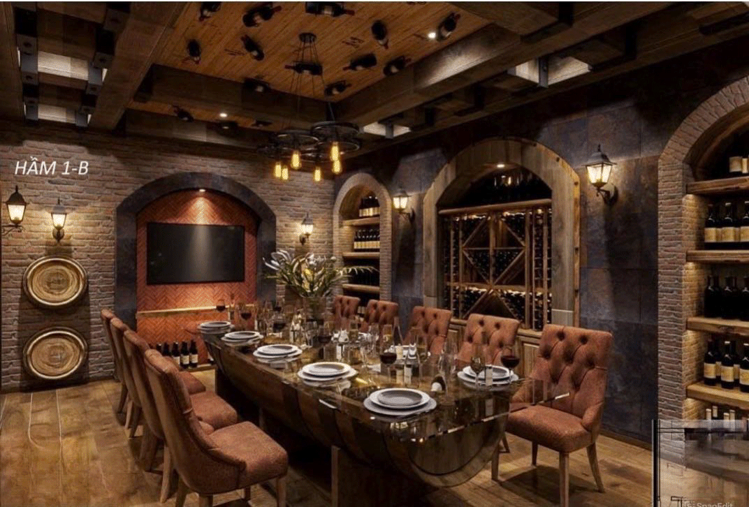 Phòng vip hầm rượu cổ điển