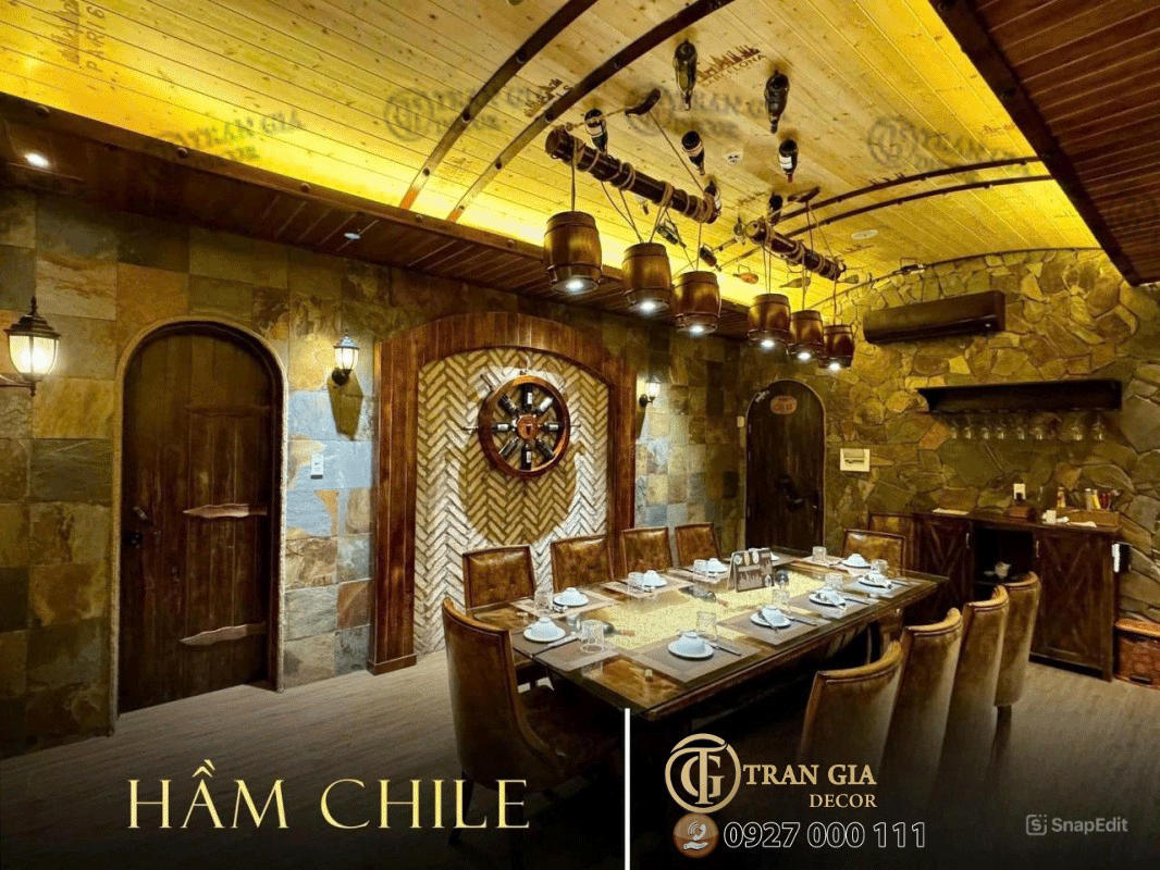 Thiết kế phòng vip hầm rượu sang trọng tại Hà Nội 3