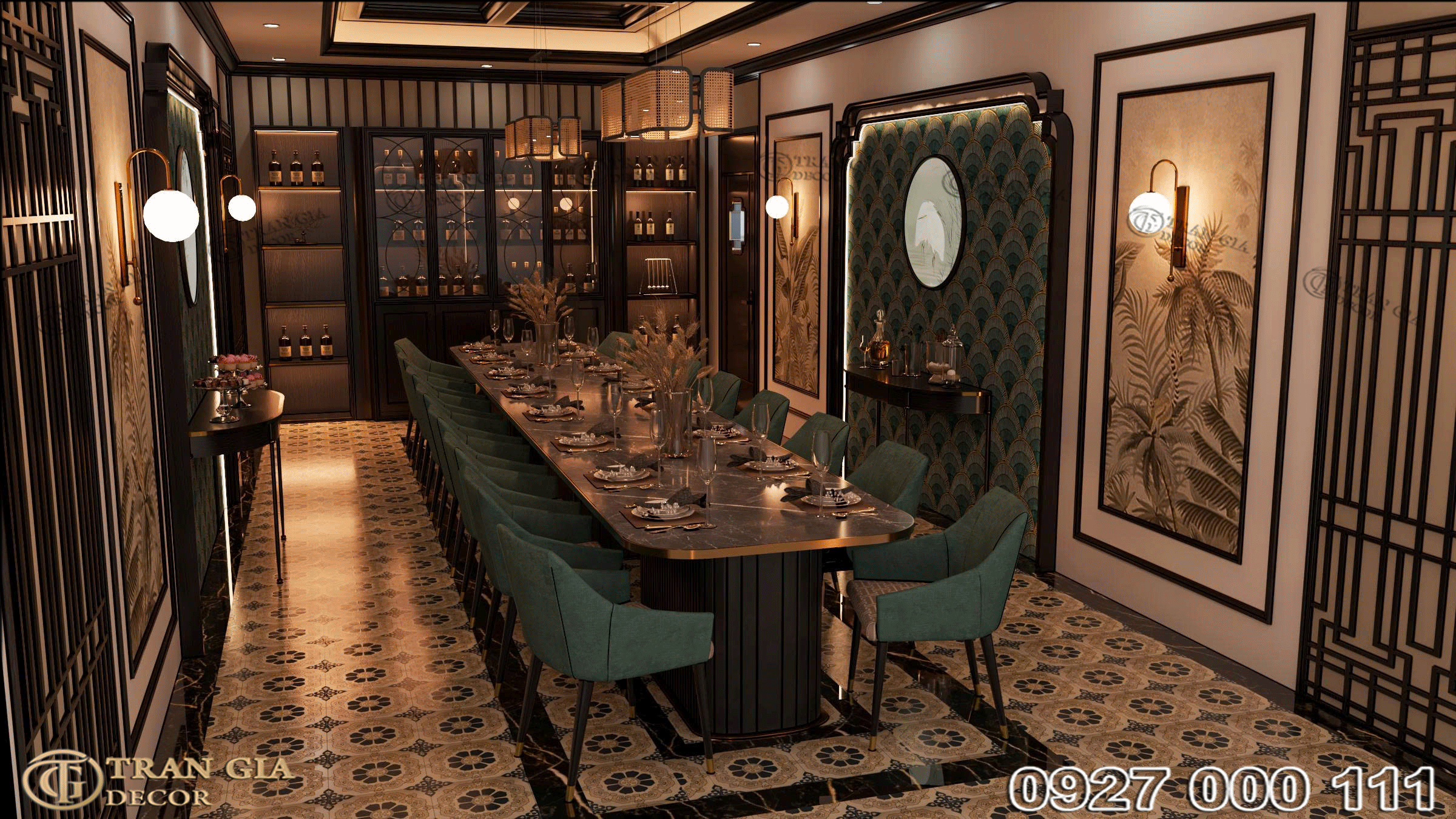 Thiết kế phòng vip hầm rượu phong cách Đông Dương 3 Phòng vip hầm rượu phong cách Đông Dương 02