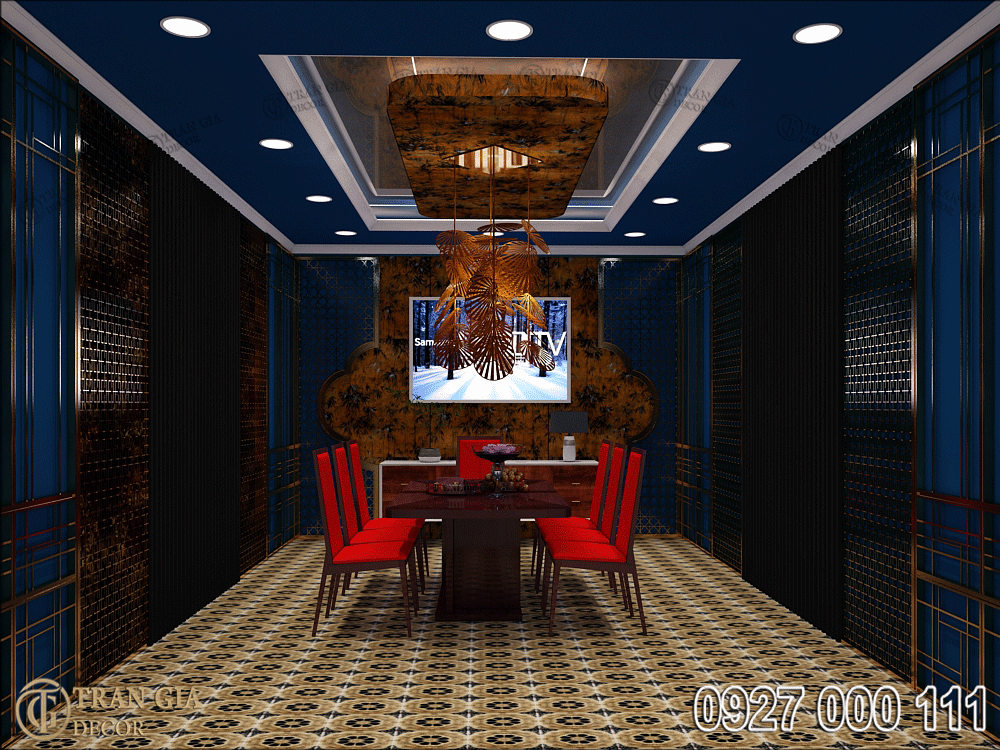 Thiết kế phòng vip hầm rượu phong cách Đông Dương 6