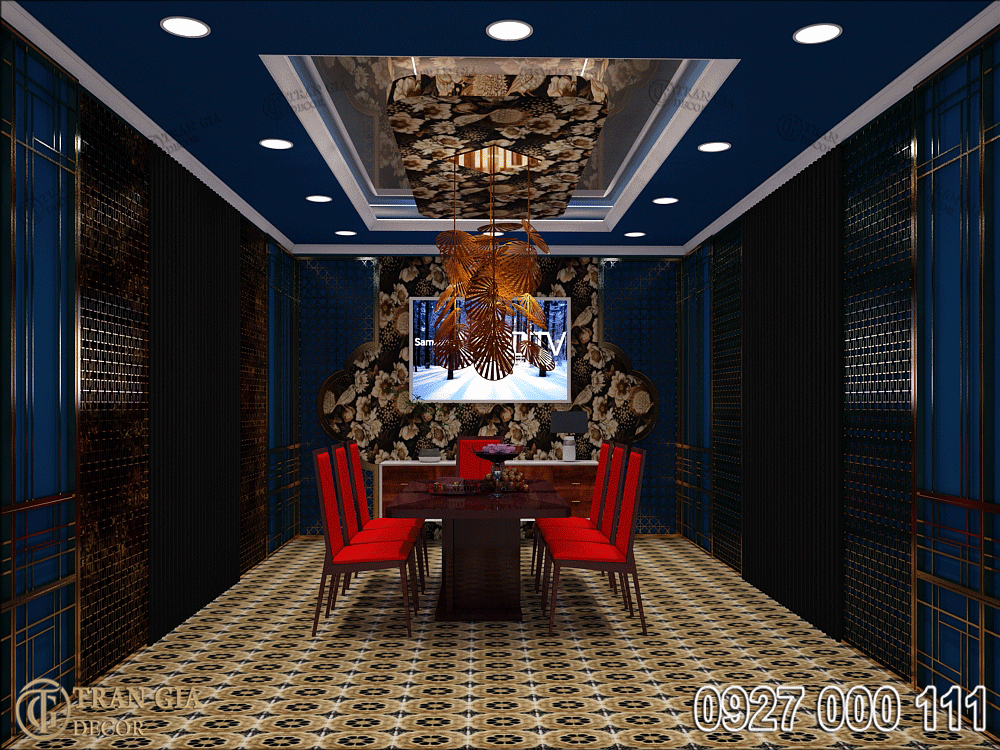 Thiết kế phòng vip hầm rượu phong cách Đông Dương 4
