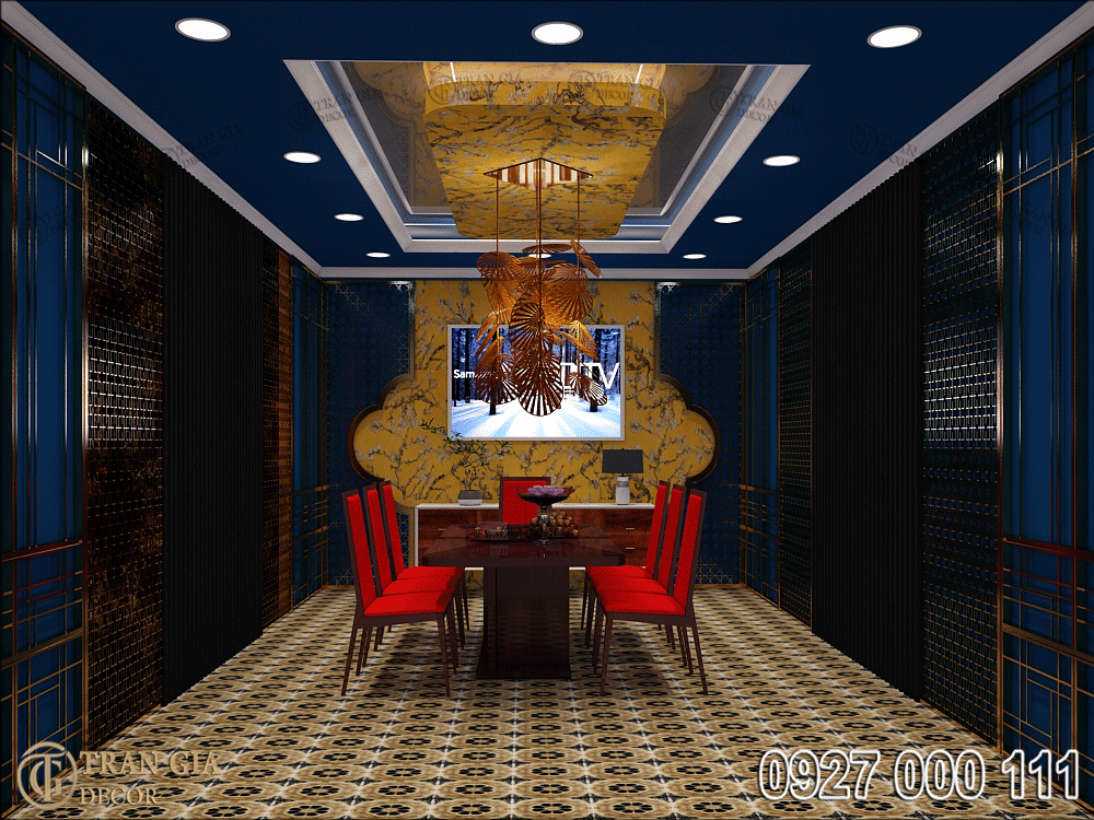 Thiết kế phòng vip hầm rượu phong cách Đông Dương 2