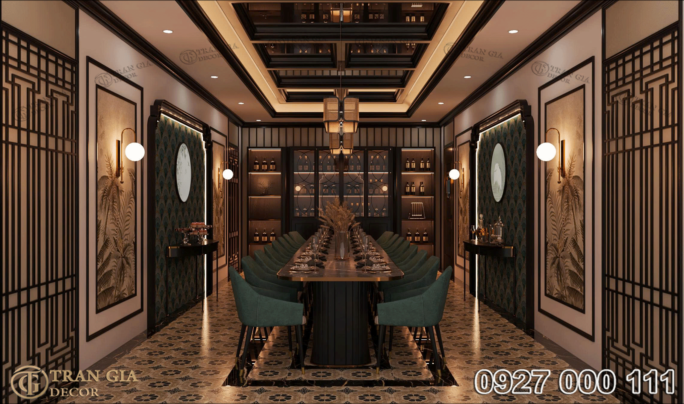 Phòng vip hầm rượu phong cách Đông Dương 04