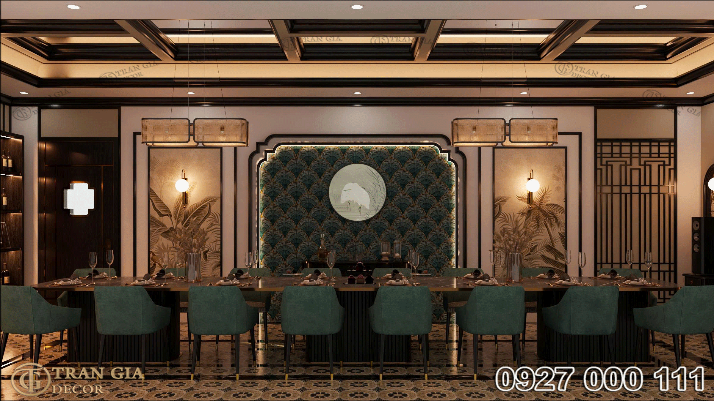 Thiết kế phòng vip hầm rượu phong cách Đông Dương 2 Phòng vip hầm rượu phong cách Đông Dương 01