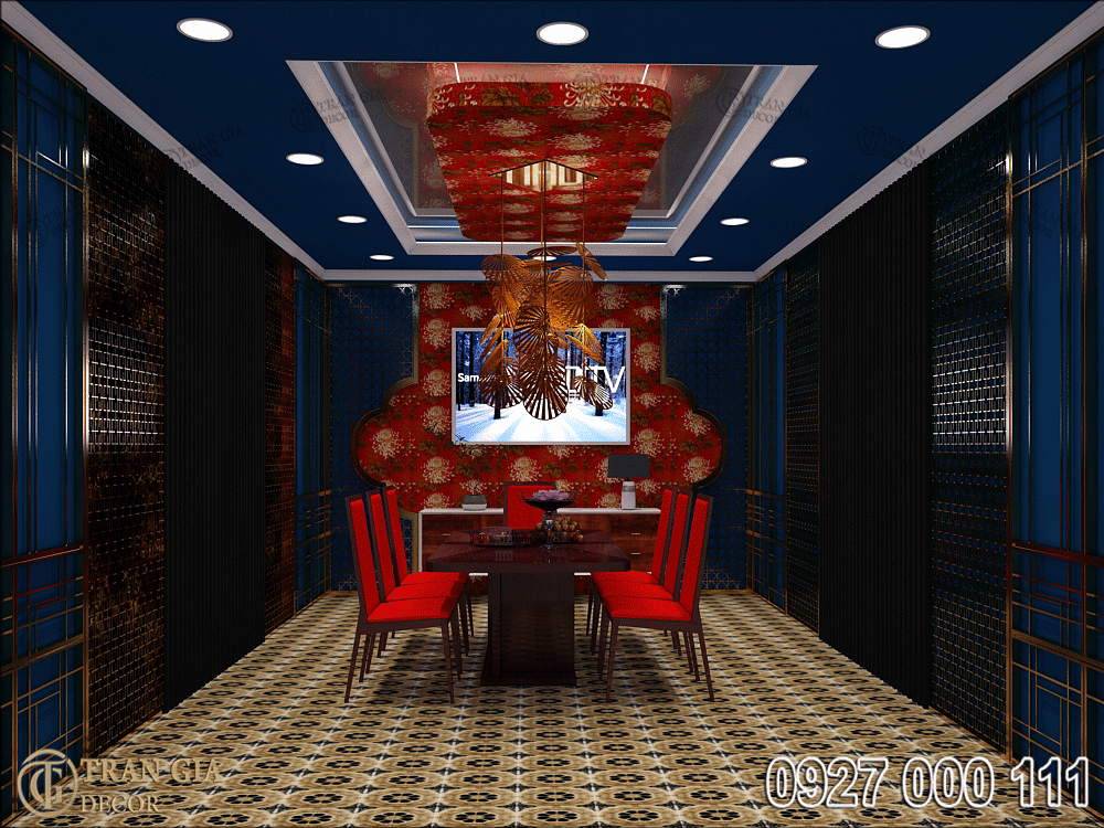 Thiết kế phòng vip hầm rượu phong cách Đông Dương 7