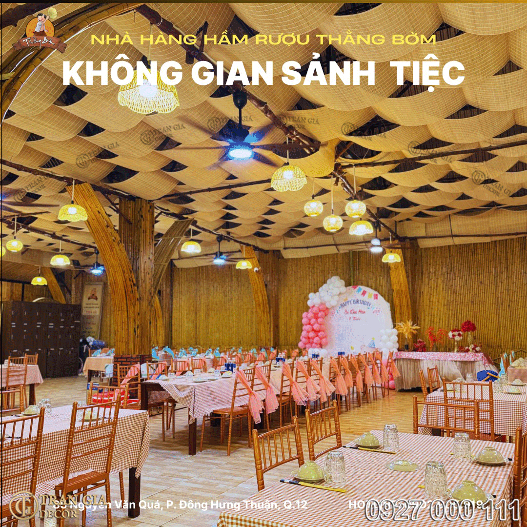 Thi công phòng vip hầm rượu nhà hàng Thằng Bờm 2