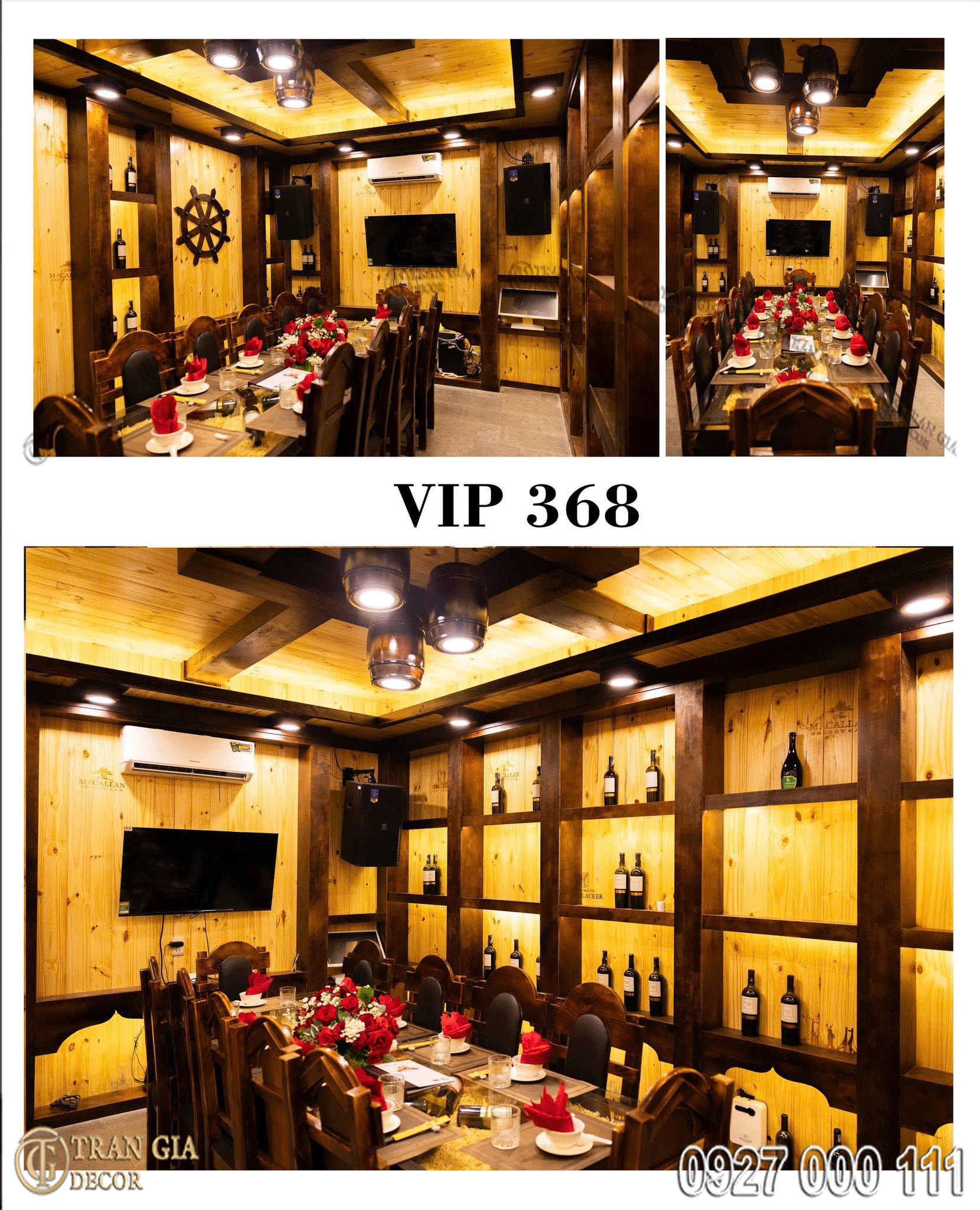 Thi công phòng vip hầm rượu nhà hàng Thằng Bờm 5