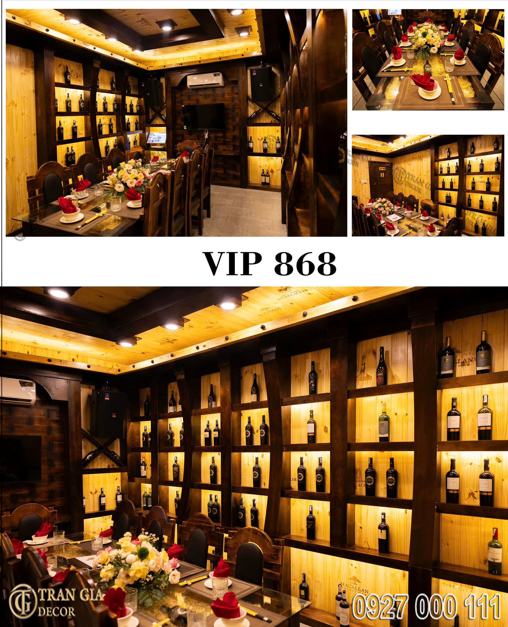 Thi công phòng vip hầm rượu nhà hàng Thằng Bờm 7
