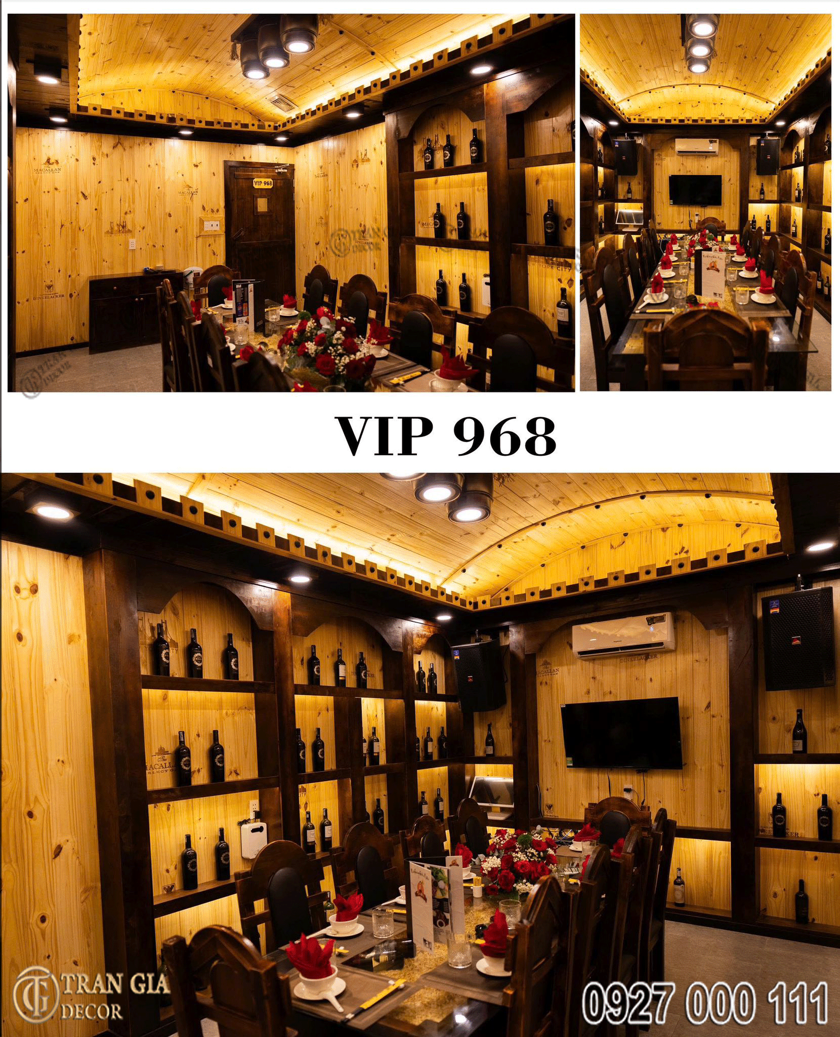 Thi công phòng vip hầm rượu nhà hàng Thằng Bờm 8