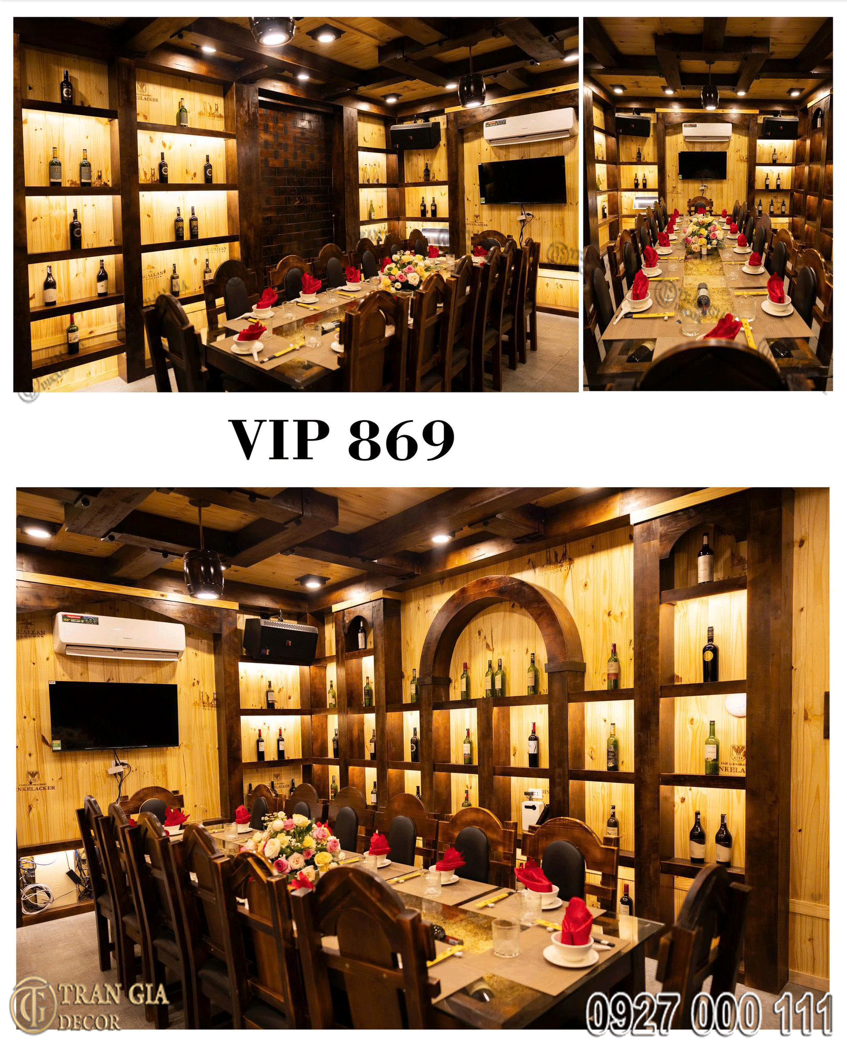Thi công phòng vip hầm rượu nhà hàng Thằng Bờm 9
