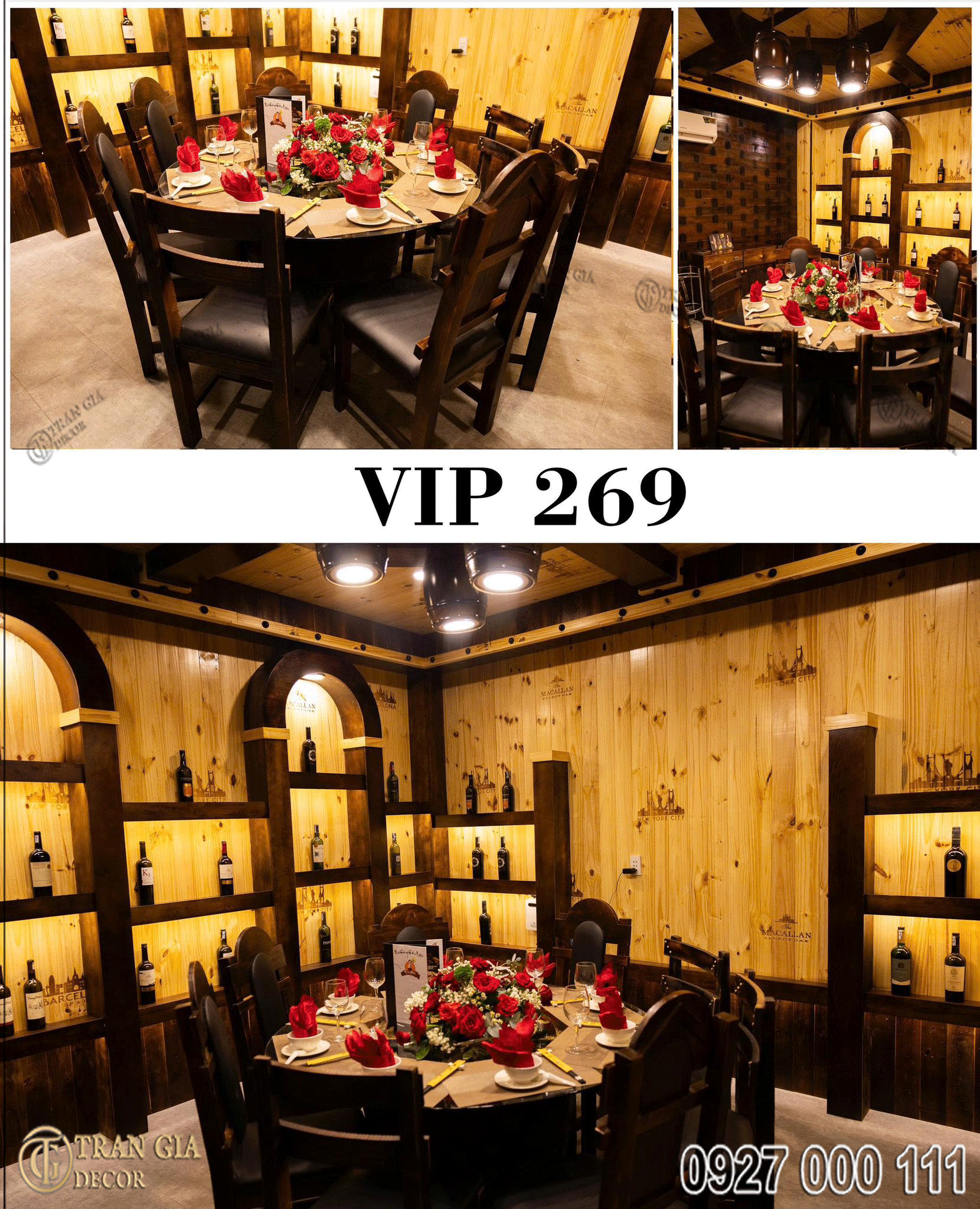 Thi công phòng vip hầm rượu nhà hàng Thằng Bờm 10