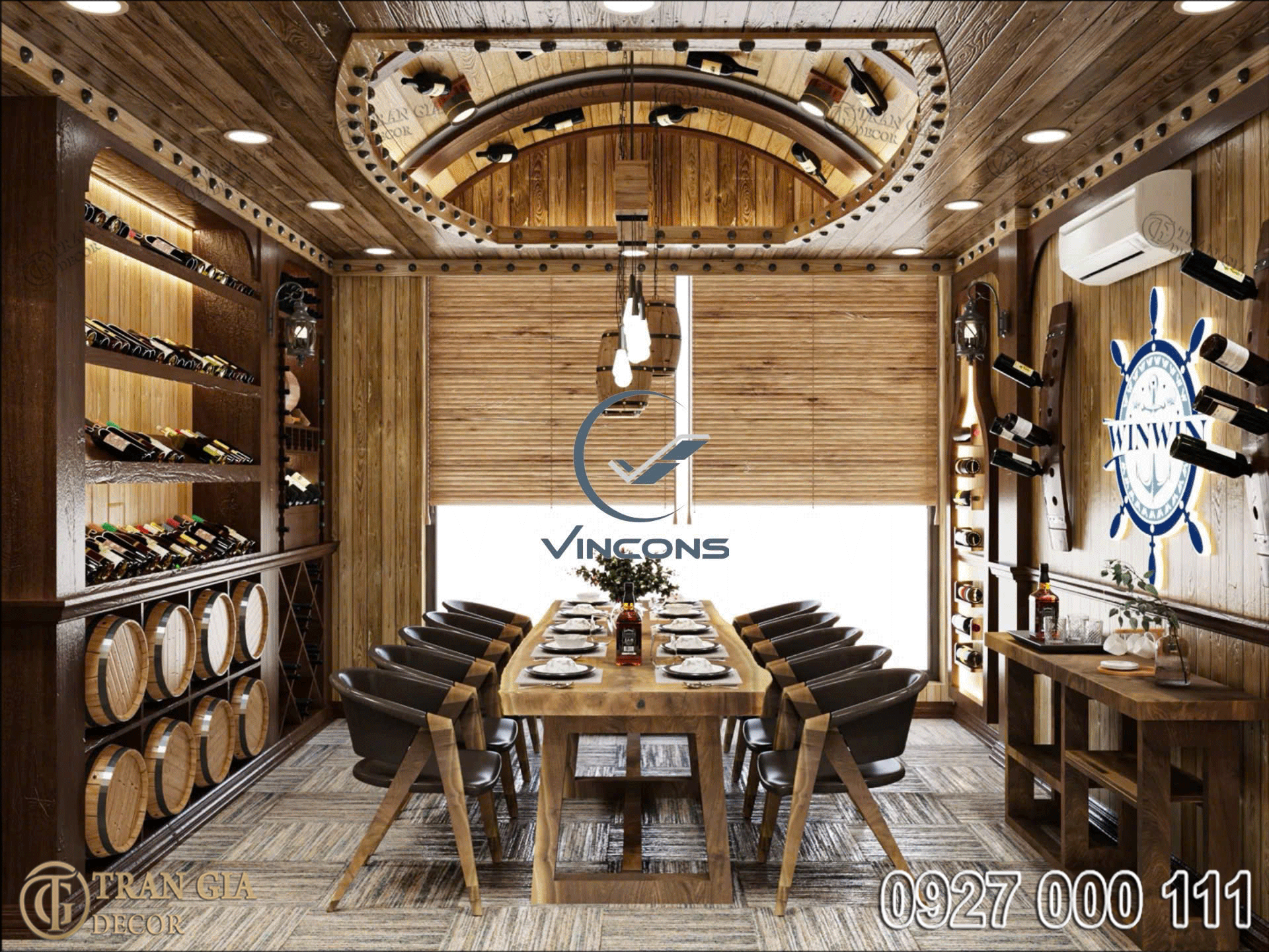 Thiết kế phòng vip hầm rượu vang phong cách Châu Âu 1