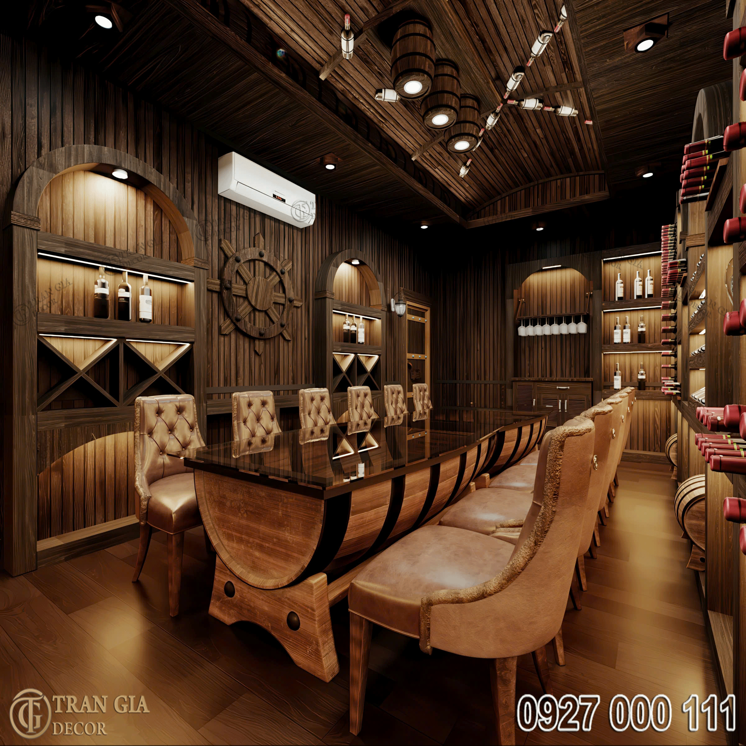 Phòng vip hầm rượu vang phong cách Châu Âu 03