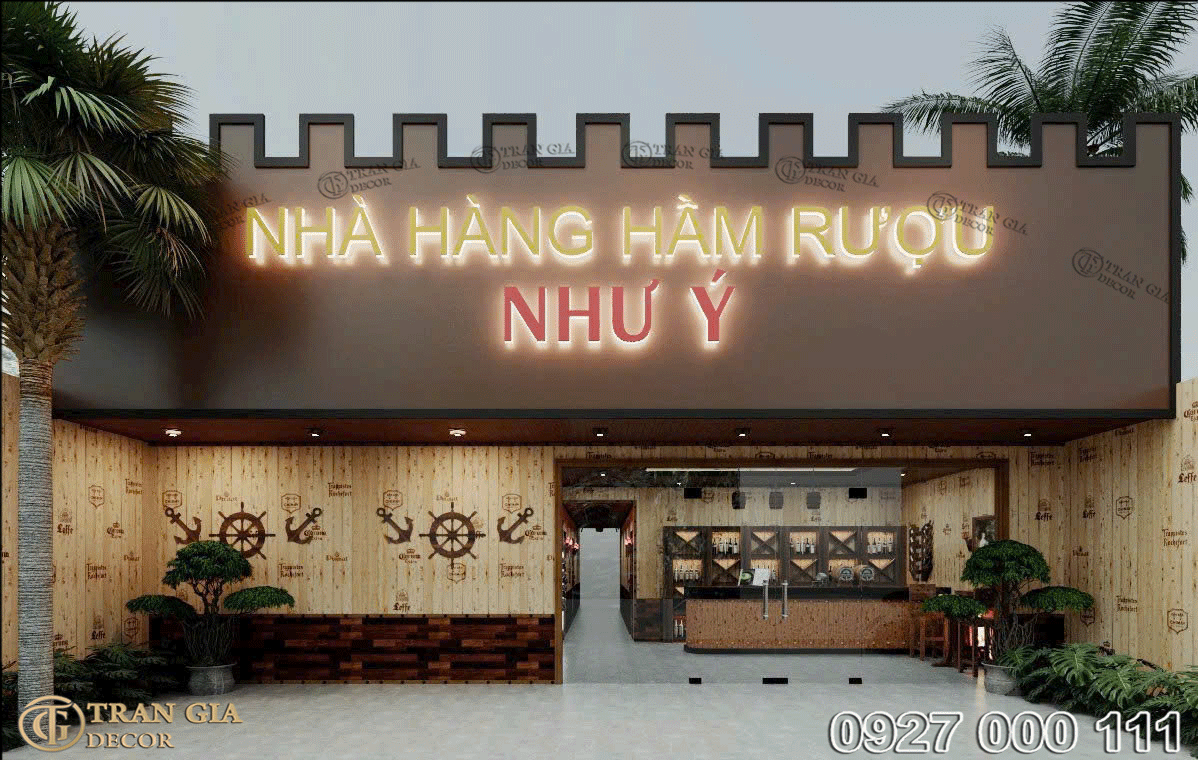 Thiết kế phòng vip nhà hàng hầm rượu Như Ý 2