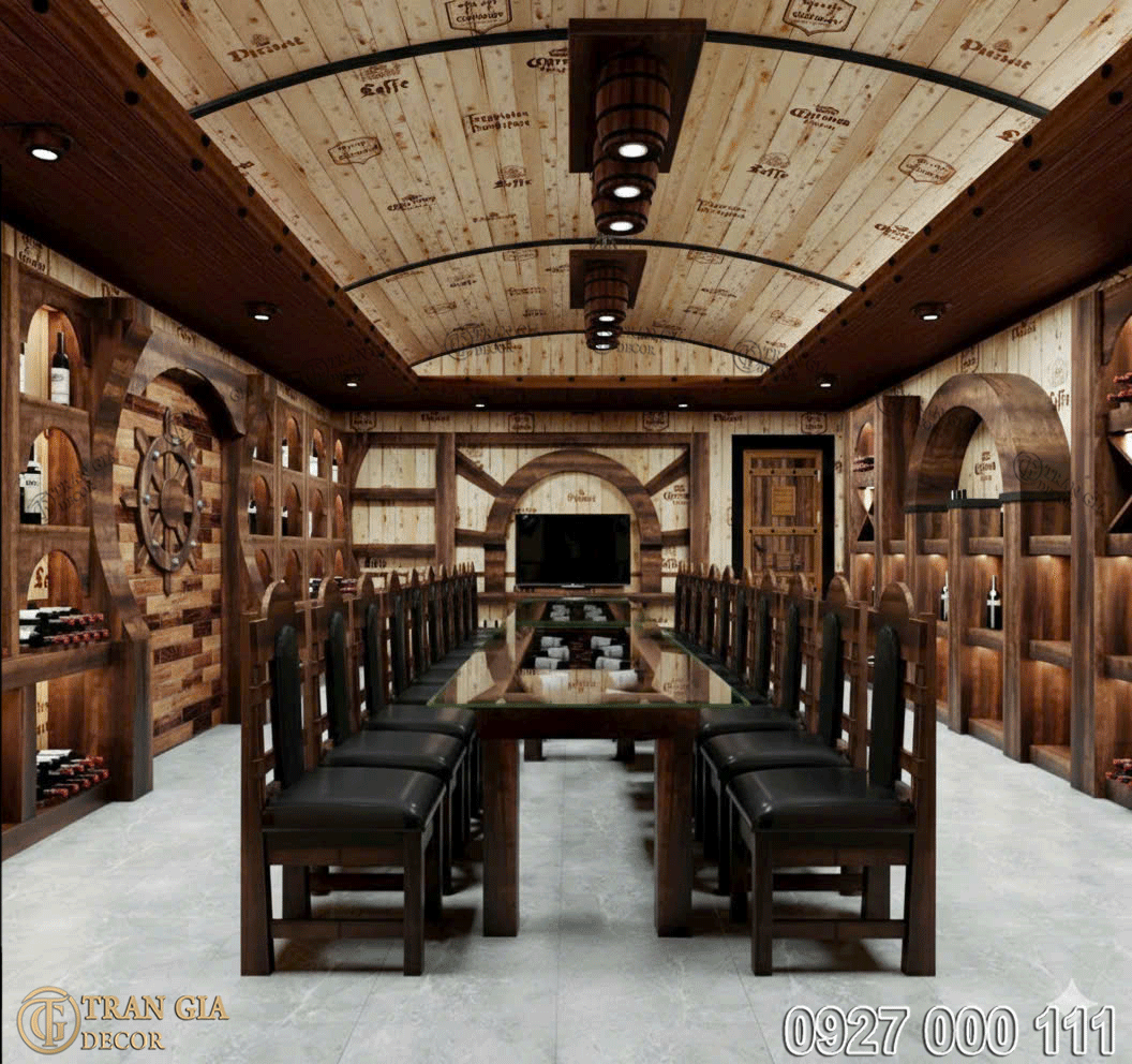 Thiết kế phòng vip nhà hàng hầm rượu Như Ý 11 Phòng vip nhà hàng hầm rượu Như Ý 07