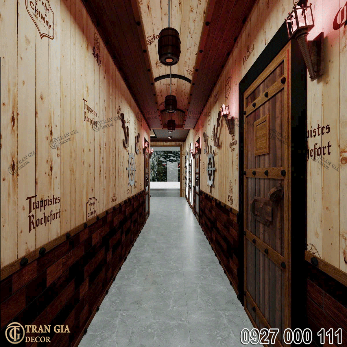 Thiết kế phòng vip nhà hàng hầm rượu Như Ý 4 Lối vào phòng vip hầm rượu
