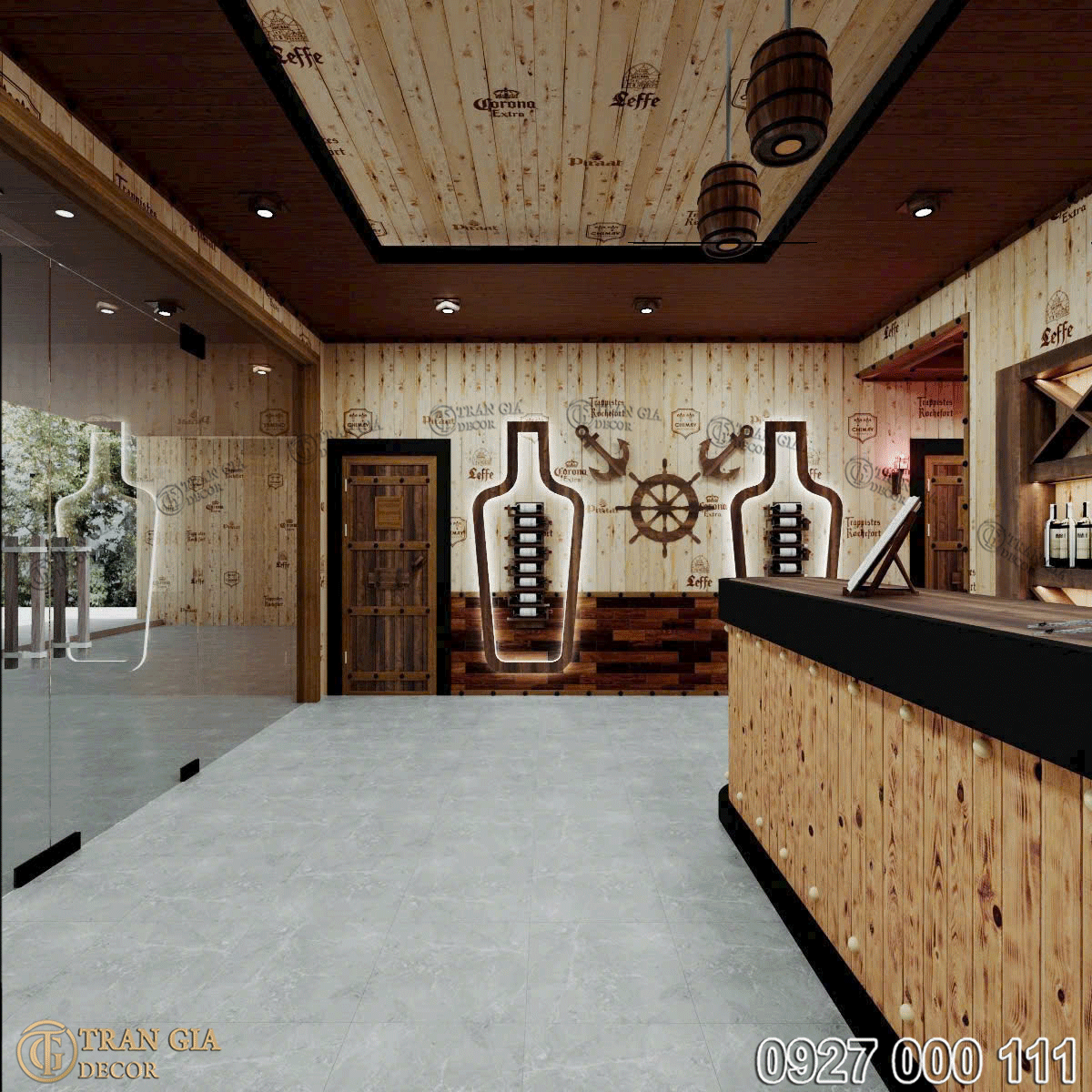 Thiết kế phòng vip nhà hàng hầm rượu Như Ý 3 Quầy bar nhà hàng hầm rượu Như Ý 02